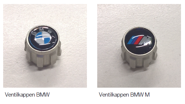 Satz Original BMW Zubehör Aluminium Ventilkappen mit BMW M Emblem