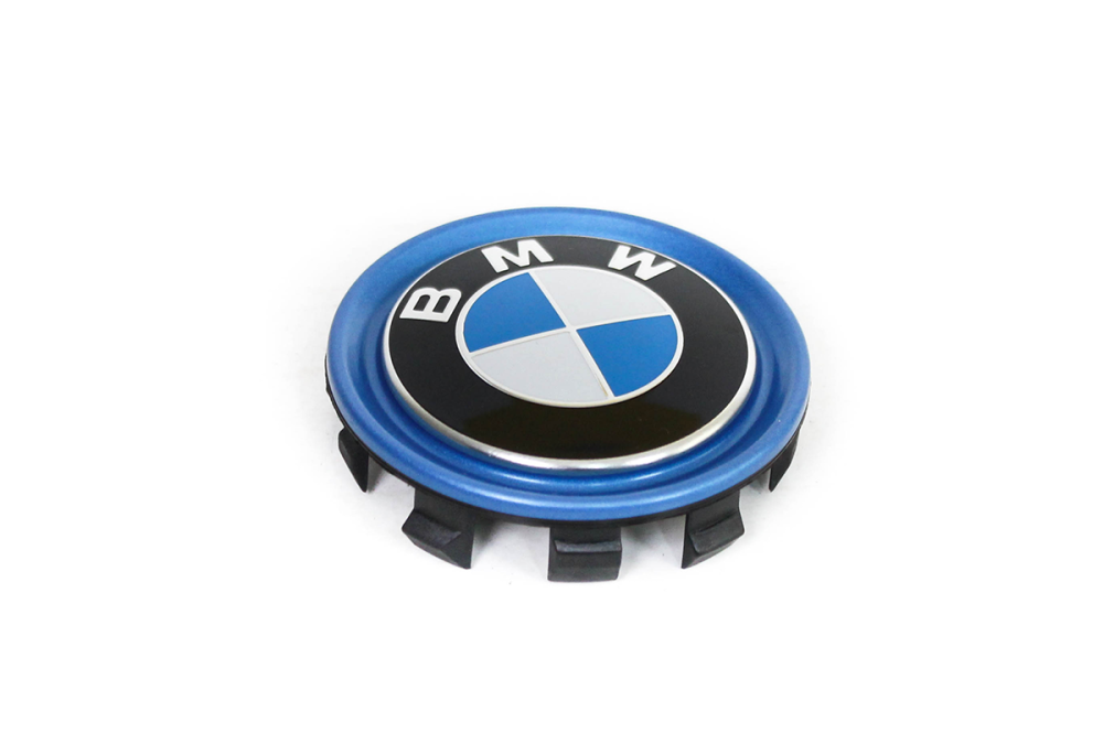 BMW Nabenabdeckung mit blauem Ring i3 i8 2er F45 3er F30 5er G30 7er G11  G12 X5 F15 ✓