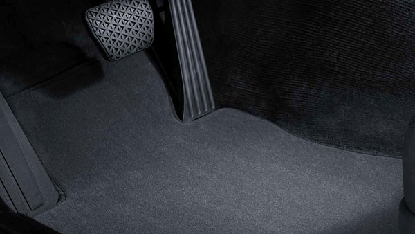 Fußmatten für BMW 5er F10 Limousine in Velours Deluxe anthrazit mit Nubukband